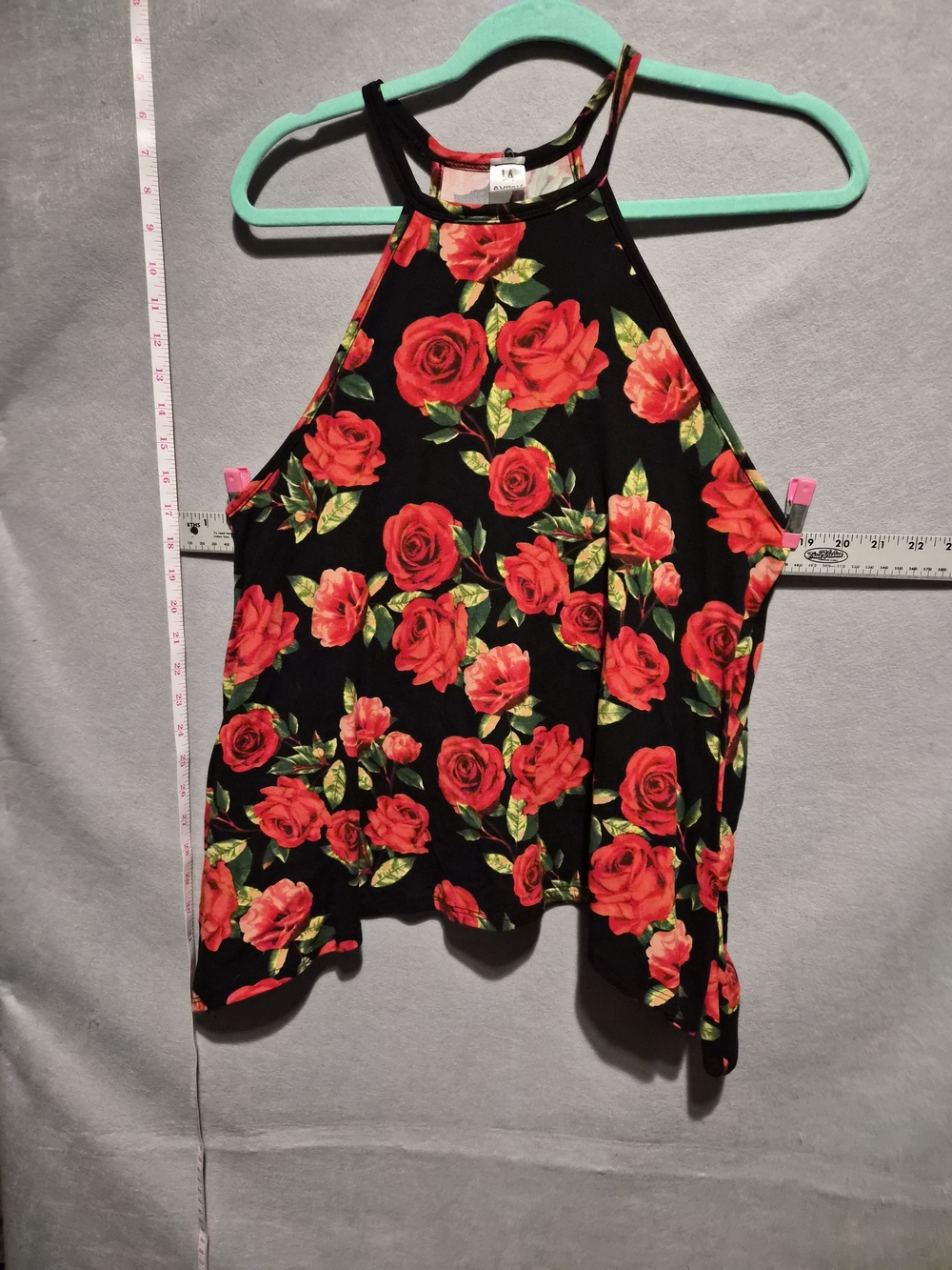 LA Gypsy Red Rose Floral Halter Tank Top – Made in USA